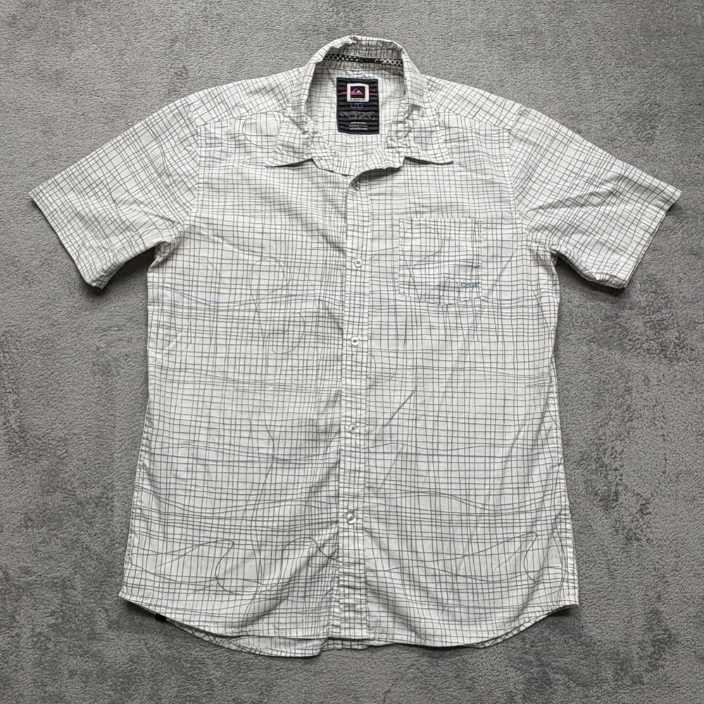 Quiksilver Shirt Mens Large Plaid Short Sleeve Button Up Casual Summer